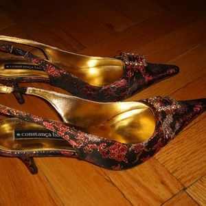 (NEW) Asian dragon Constanca Basto (Henri Bendels)  sling shoes size 6/36